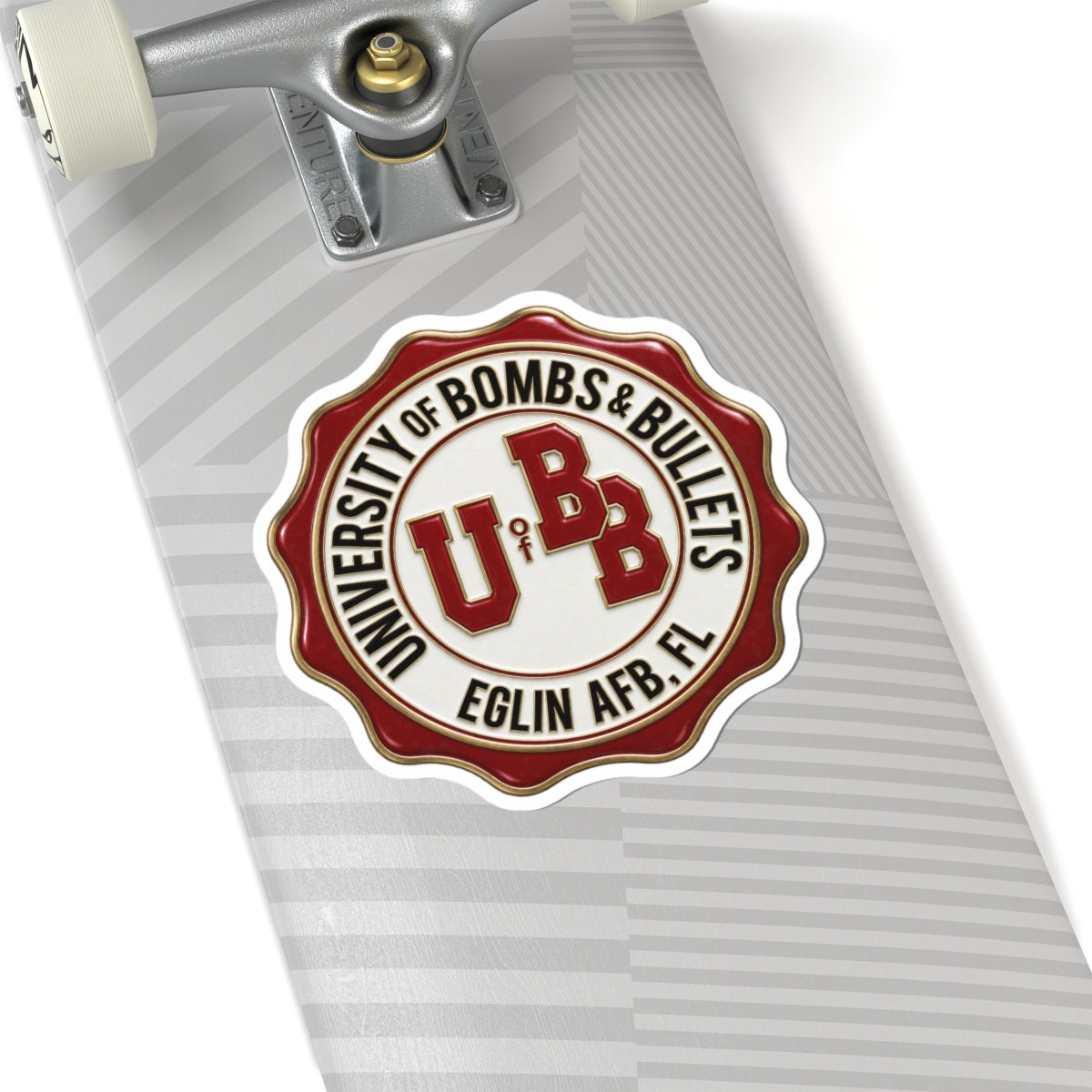 University of Bombs & Bullets Eglin Sticker — Kiss-Cut