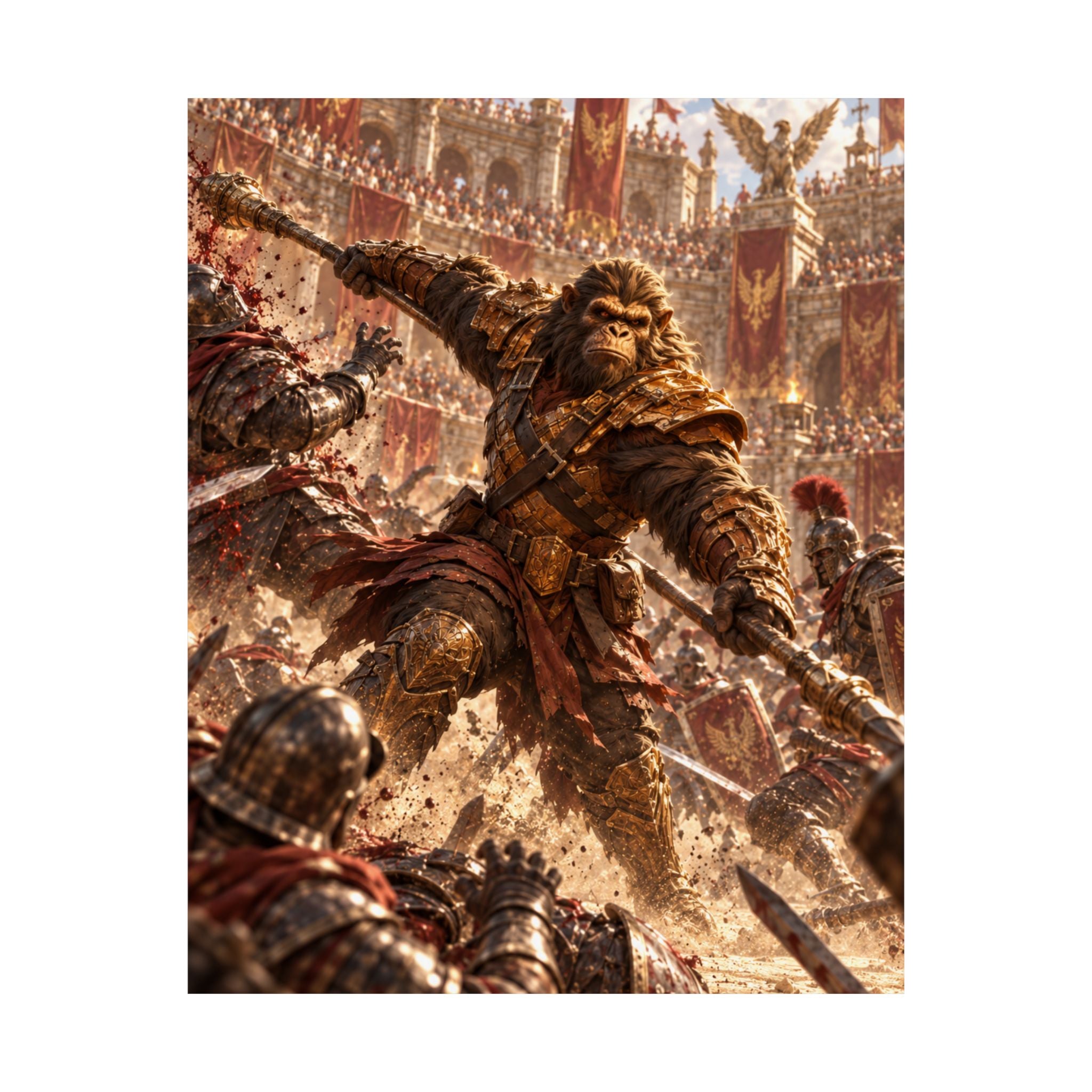 Matte Vertical Poster — Sergeant Ironfur Combat Art