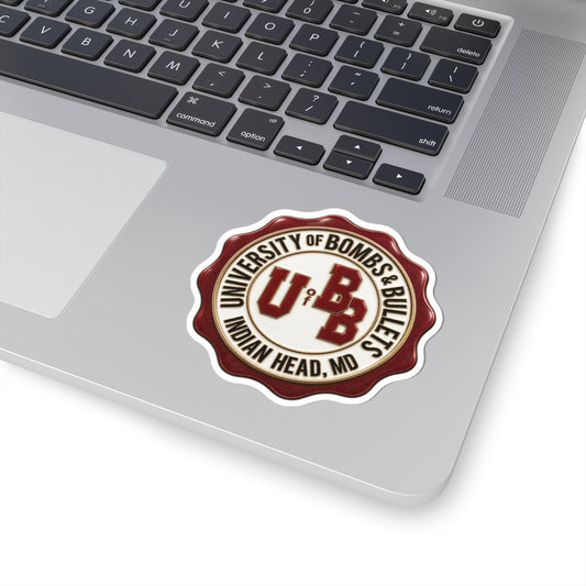 University of Bombs and Bullets Indian Head kiss-cut sticker