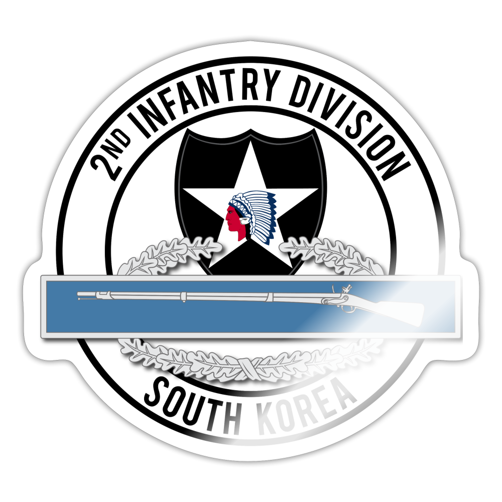 2nd Infantry Combat Infantry Badge CIB Sticker - white glossy