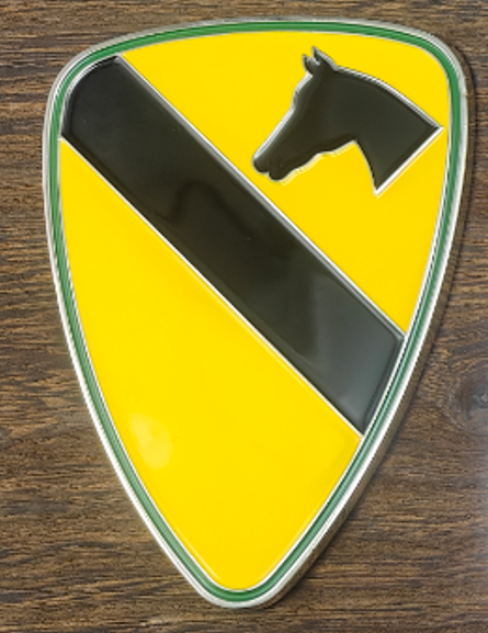 1st Cavalry Auto Medallion with adhesive