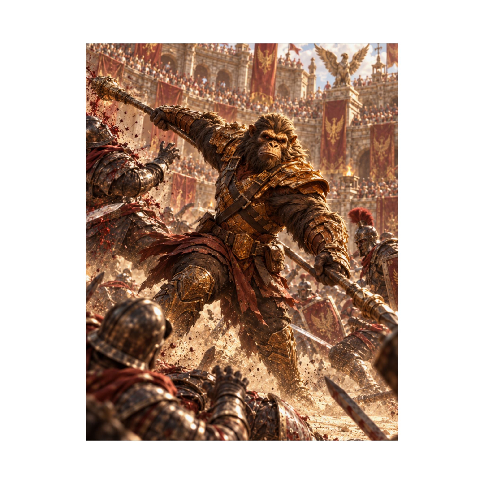 Matte Vertical Poster — Sergeant Ironfur Combat Art