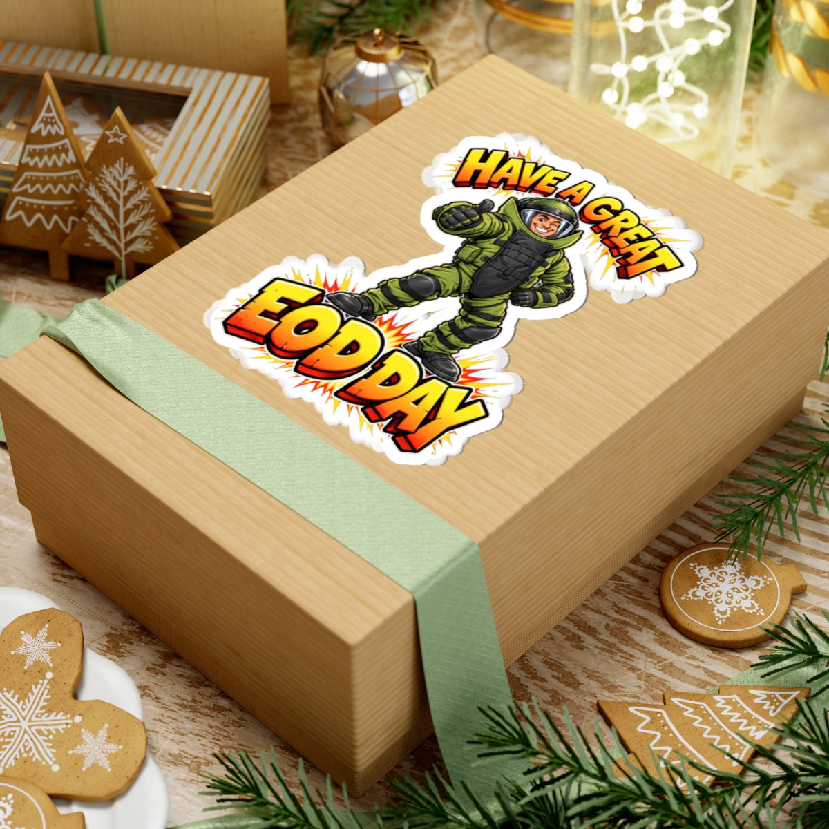 Bomb Suit Have a Great EOD Day Sticker — Kiss-Cut