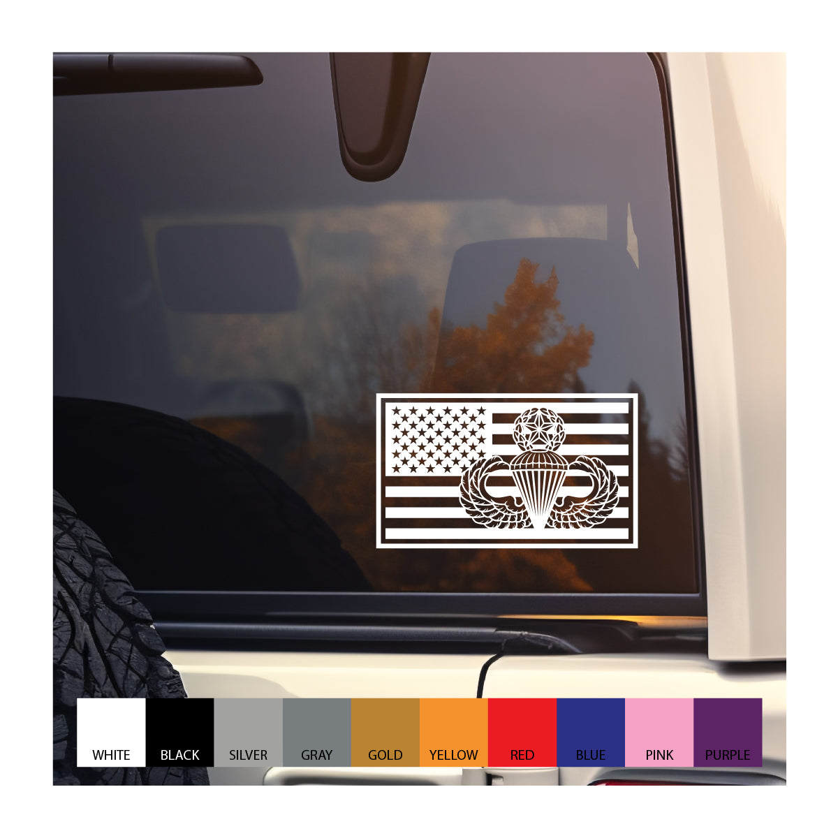 Airborne Master Flag Vinyl Decal