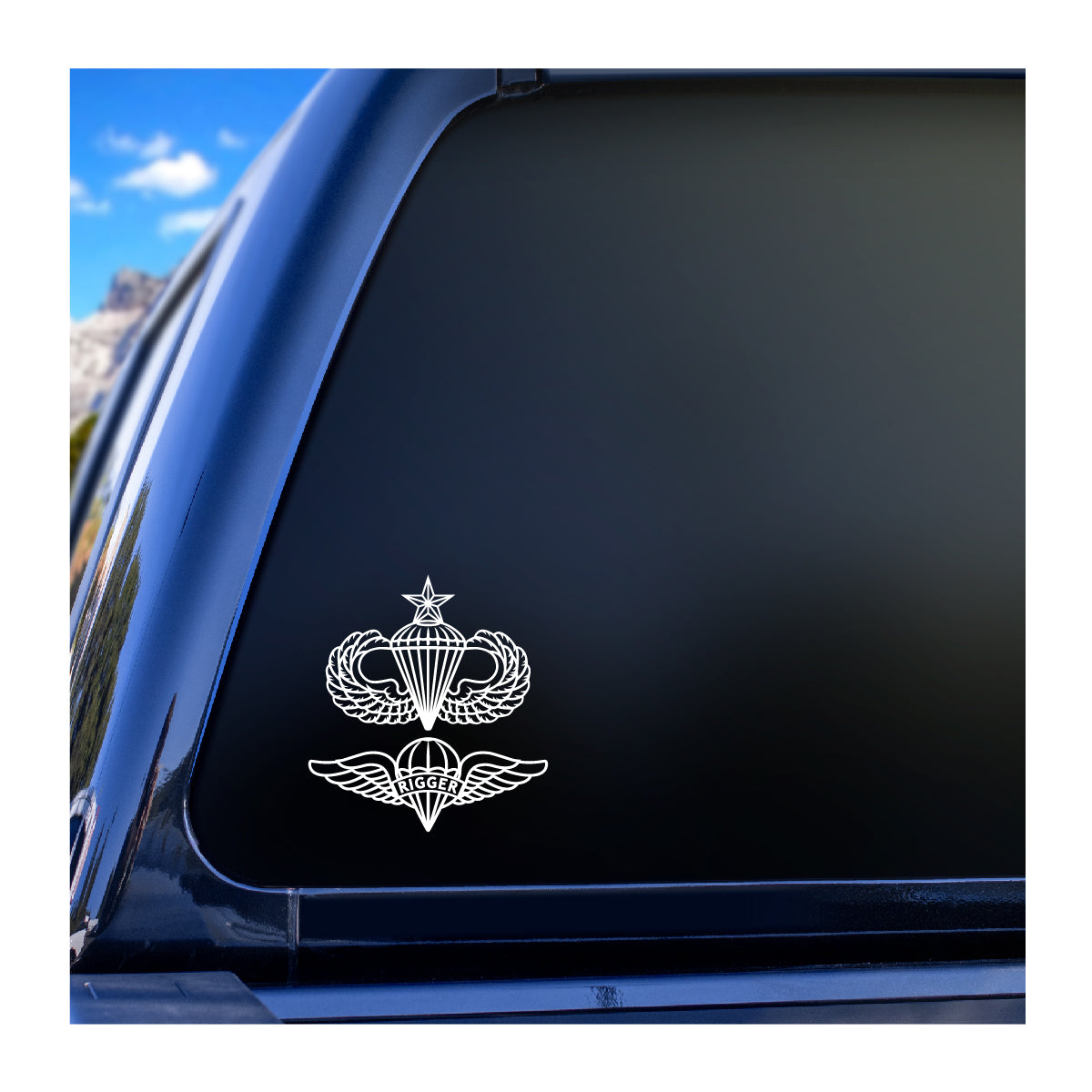 Airborne Senior and Rigger Badges Vinyl Decal