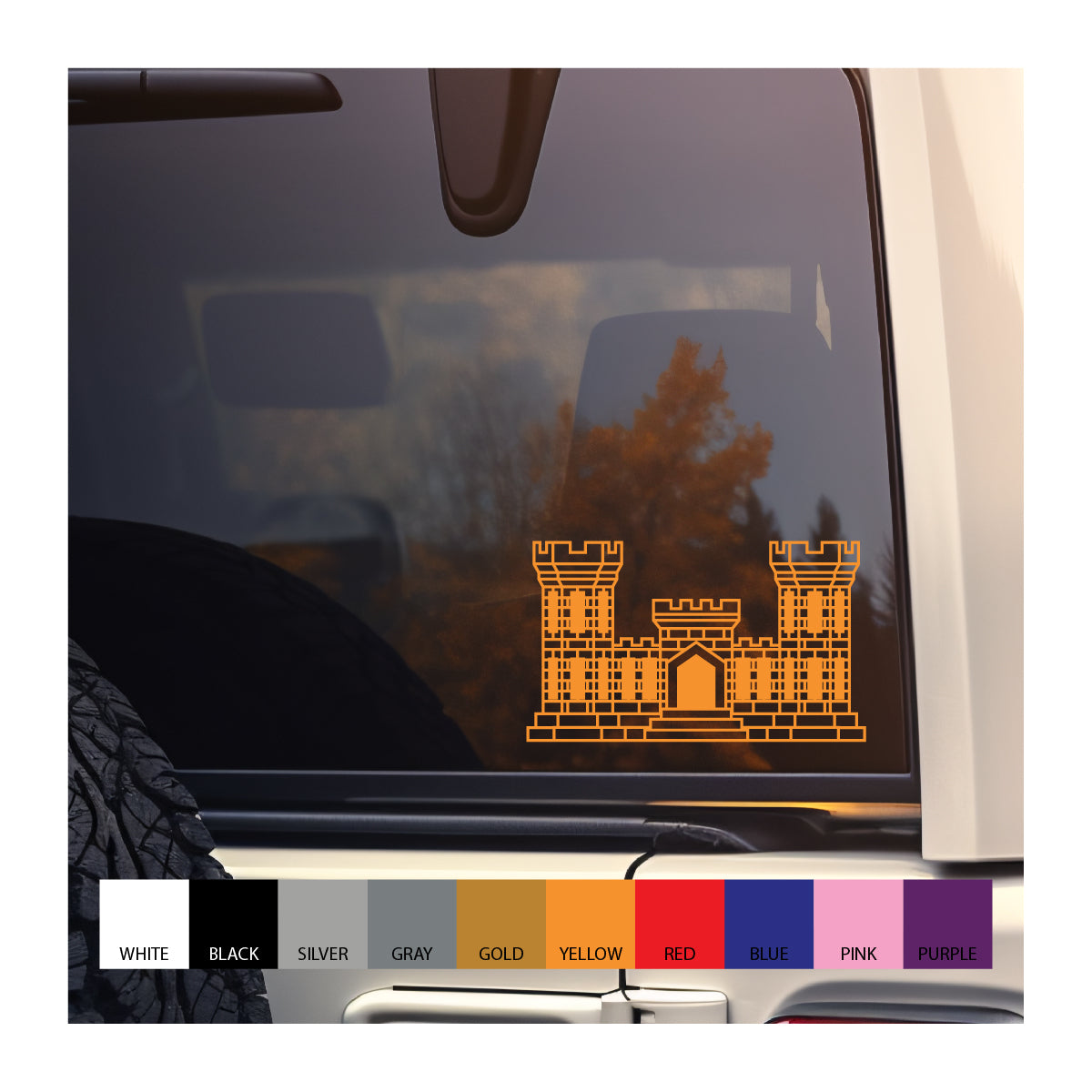 Engineer branch insignia castle yellow