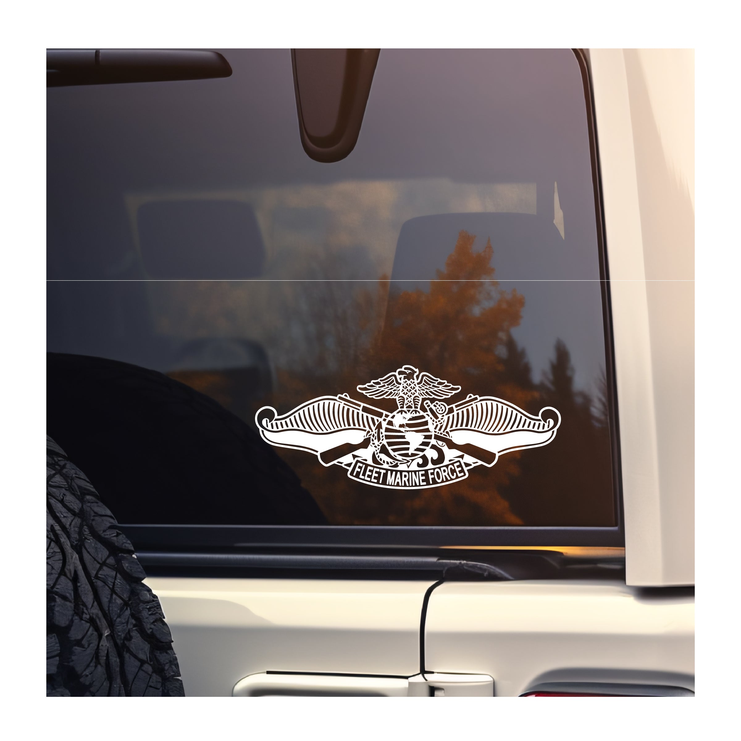 Fleet Marine Force FMF vinyl decal for vehicle windows Navy Corpsman