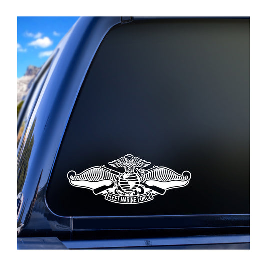 Fleet Marine Force FMF vinyl decal for vehicle windows Navy Corpsman