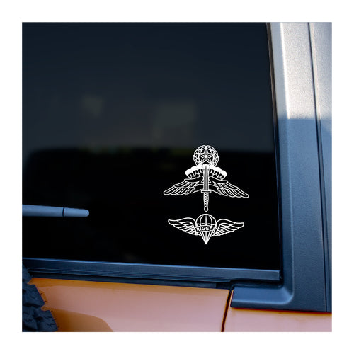 Freefall Jumpmaster HALO and Rigger Badges Vinyl Decal