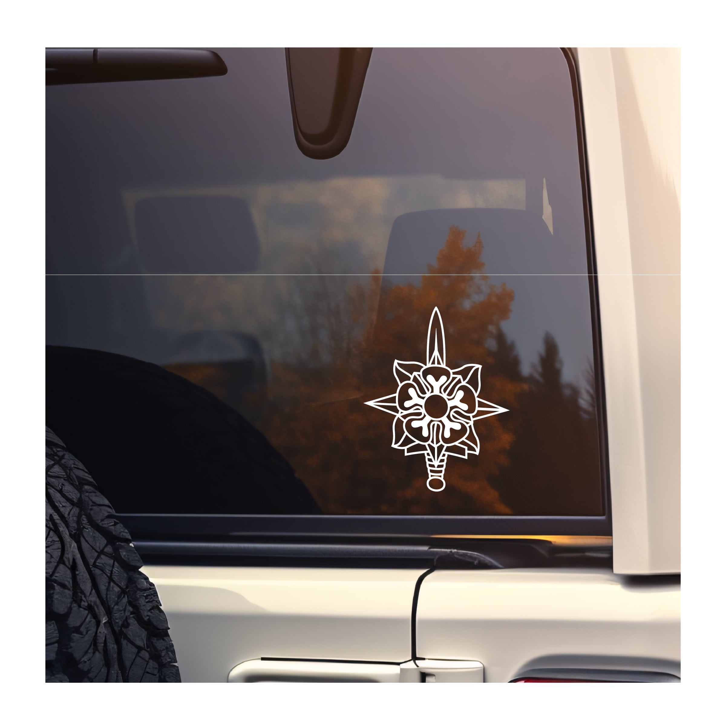 Military Intelligence MI Branch Vinyl Decal in white