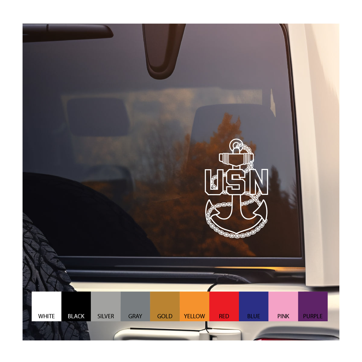 Navy Chief Fouled Anchor Vinyl Decal