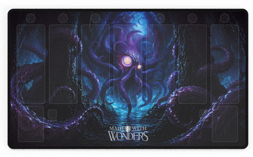 Fantasy-themed mouse pad with intricate design and 'Made with Wonders' branding on a white background