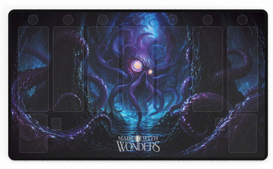 Fantasy-themed mouse pad with intricate design and 'Made with Wonders' branding on a white background