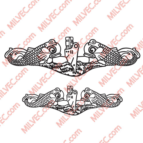 Submarine Warfare Specialist SWS Graphic Pattern Vector