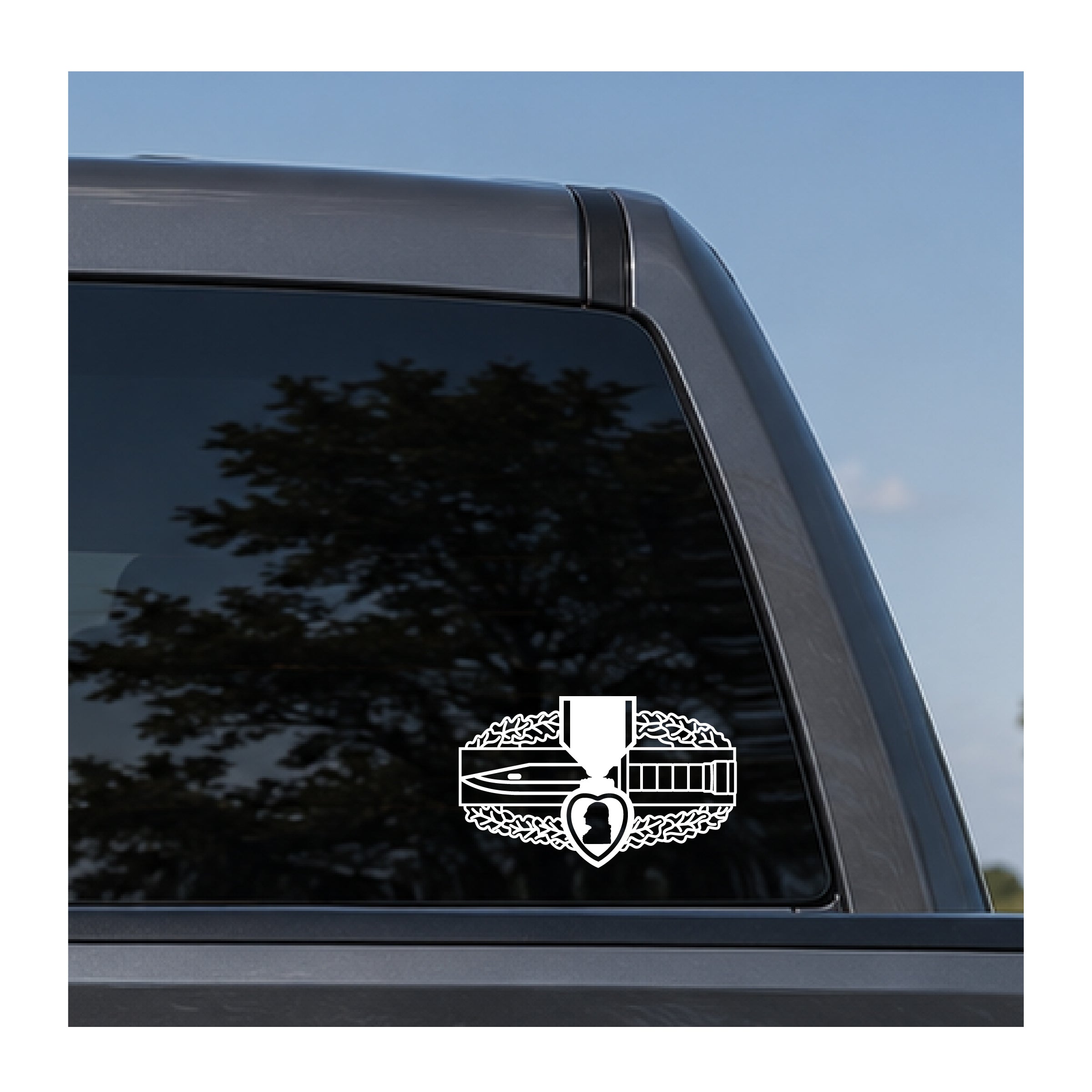 Combat Action Badge (CAB) with Purple Heart Vinyl Decal