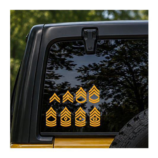 Army NCO rank vinyl decal