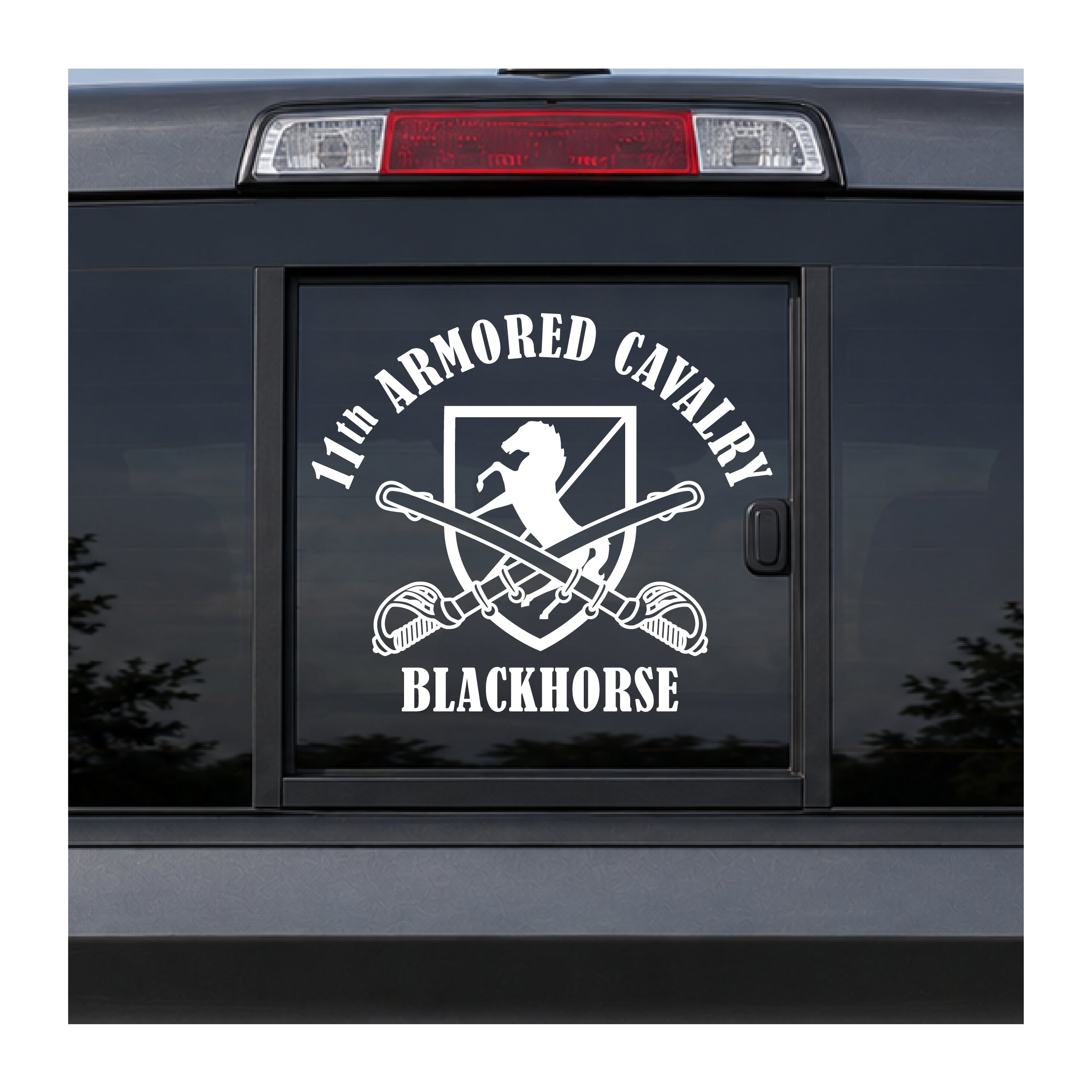11th Armored Cavalry Regiment Crossed Sabers Blackhorse vinyl decal
