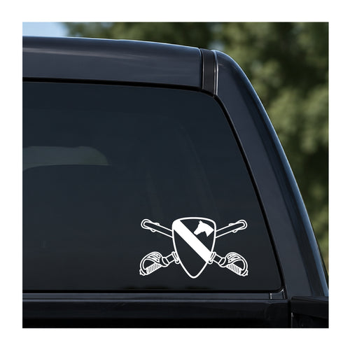 1st Cavalry Crossed Sabers vinyl decal