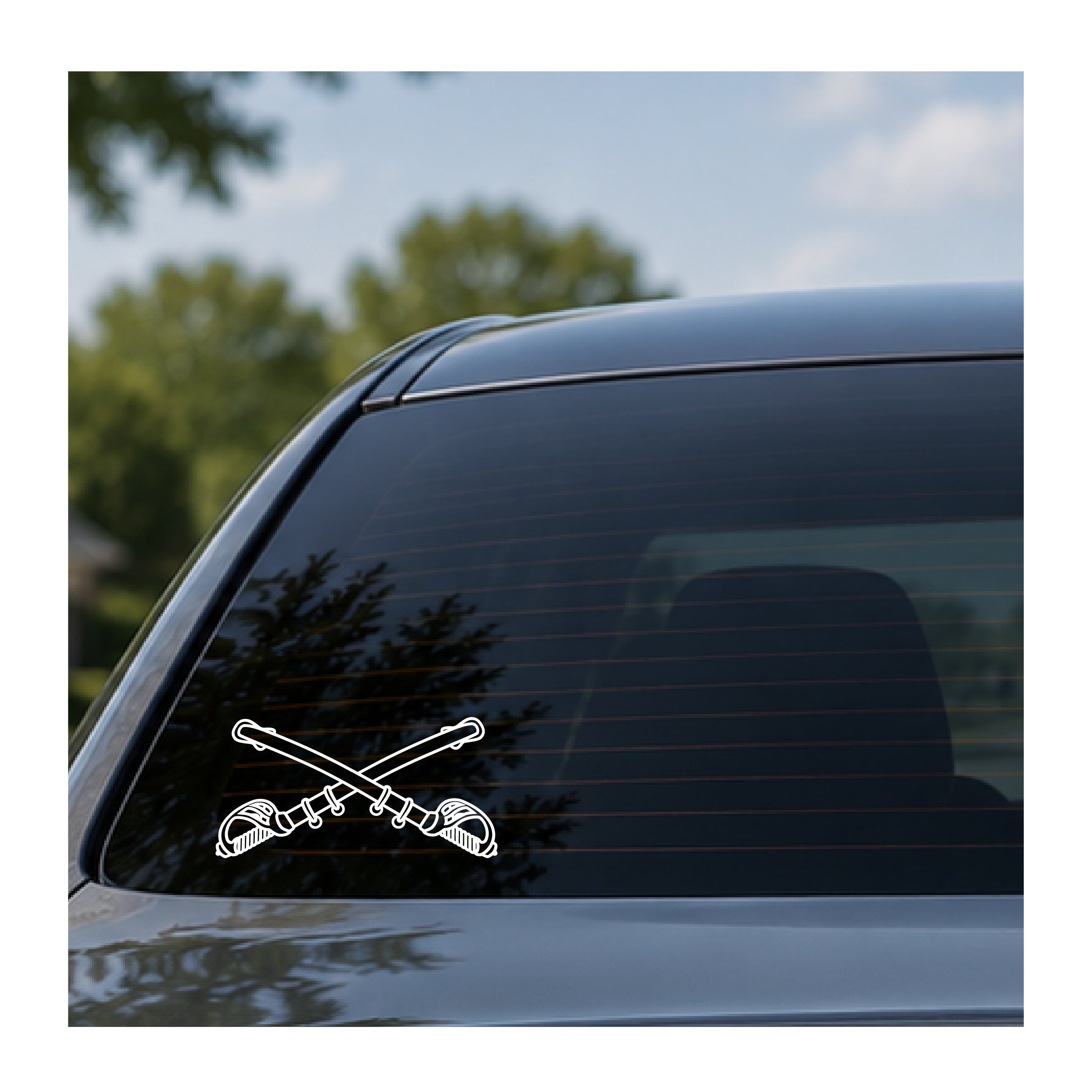 Cavalry Crossed Sabers Branch Vinyl Decal