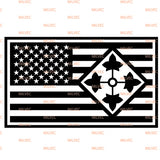 4th Infantry with Flag Vinyl Decal