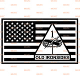 1st Armored US Flag Vinyl Decal