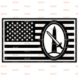Military District of Washington patch in US Flag Vinyl Decal