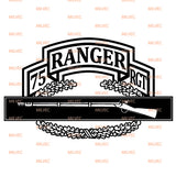 75th Ranger with Combat Infantry Badge (CIB) Vinyl Decal