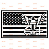 Navy logo in Flag Vinyl Decal