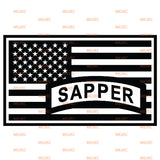 Sapper Tab in Flag Vinyl Decal