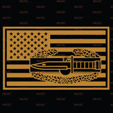 Combat Action Badge (CAB) Flag Vinyl Decal