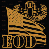 EOD Basic badge and US Flag Vinyl Decal