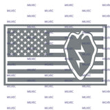25th Infantry with Flag Vinyl Decal