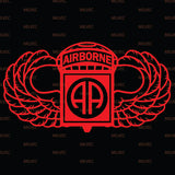 82nd Airborne with Wings vinyl decal