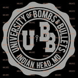 University of Bombs Bullets Indian Head EOD Vinyl Decal