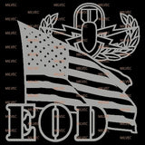 EOD Basic badge and US Flag Vinyl Decal