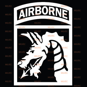 18th Airborne patch with tab vinyl decal