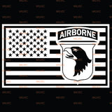 101st Airborne in US Flag Vinyl Decal