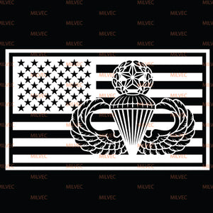 Airborne Master Flag Vinyl Decal