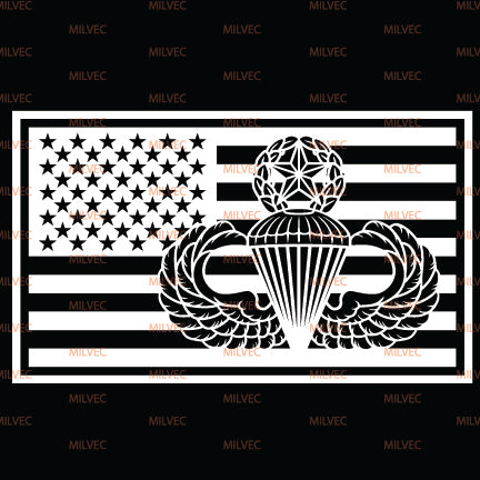 Airborne Master Flag Vinyl Decal
