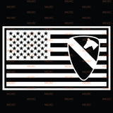 1st Cavalry in Flag Vinyl Decal