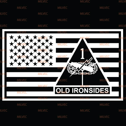 1st Armored US Flag Vinyl Decal