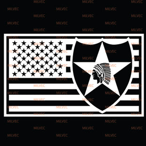 2nd Infantry in Flag Vinyl Decal