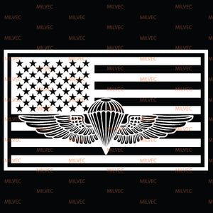 Naval Parachutist badge in Flag Vinyl Decal