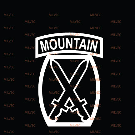 10th Mountain vinyl decal