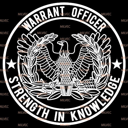 Warrant Officer with Motto Vinyl Decal