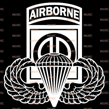 82nd Airborne with Basic Wings Vinyl Decal