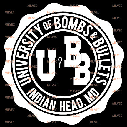 University of Bombs Bullets Indian Head EOD Vinyl Decal