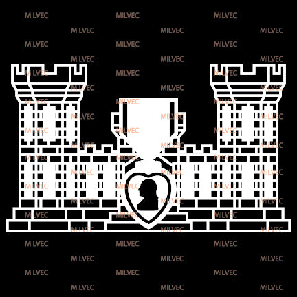 Engineer Castle with Purple Heart Vinyl Decal