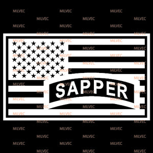 Sapper Tab in Flag Vinyl Decal