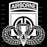 82nd Airborne with Wings and Purple Heart Vinyl Decal